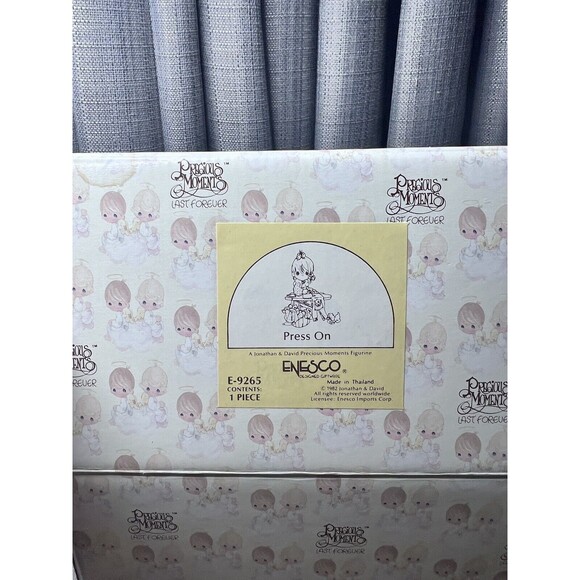 Vtg Precious Moments Enesco Press On E-9265 Porcelain Figurine Box 1982 - Picture 8 of 10
